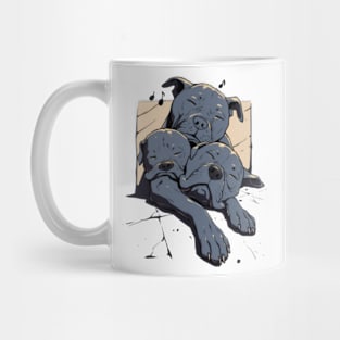 Fluffy Cerberus Sleeping at the Sound of Music - Fantasy Mug